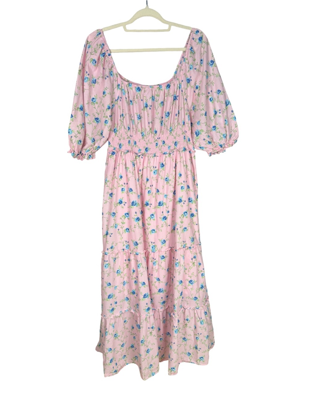LoveShackFancy + Target Floral Pink Blue Midi Ruffled Smocked Dress
Size XL - Picture 5 of 9